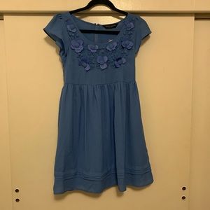Blue floral embellished dress